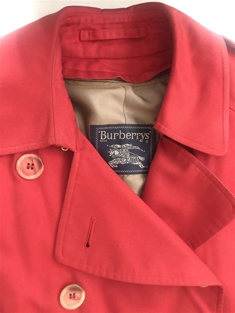 burberry trench coat red a line|vintage red Burberry trench coat.